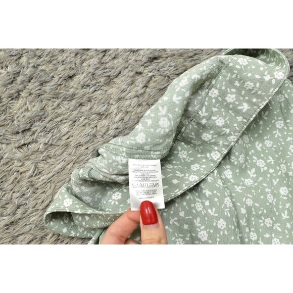 NEW Loft Women's Green Floral Rayon A-Line Skirt Size 6 Zip - Picture 4 of 7